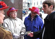 Scientologist, Vladimir Reznikov, took to the streets to 'read people their rights.'