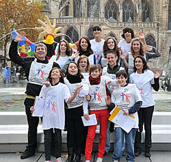 Photo: Scientology Youth in France in partnership with Youth for Human Rights International work to give new meaning to human rights education.