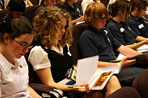 Photo: At a human rights summit held in at the New South Wales Parliament, more than 150 students learned about the Universal Declaration of Human Rights and what their own responsibilities are in seeing that it is upheld.