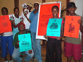 Young members of Youth for Human Rights International in Johannesburg, South Africa